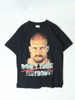 Men's WWF Steve Austin "Dont Trust Anybody" T-Shirt Size Large